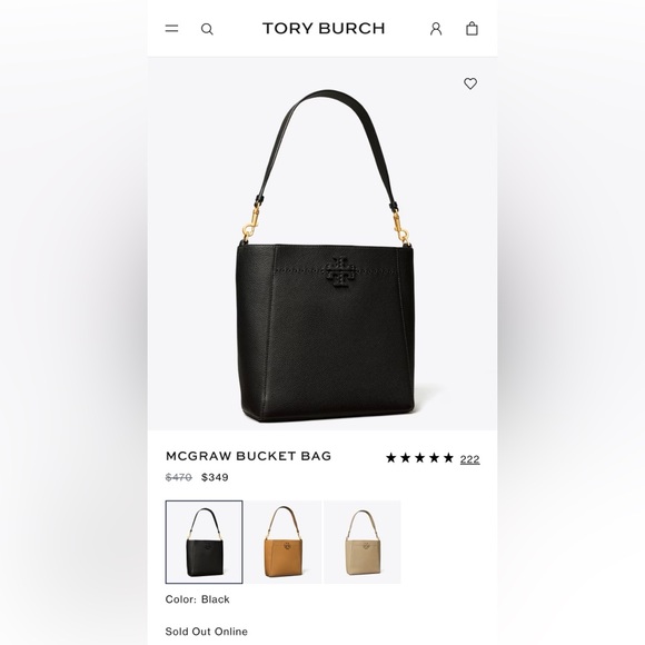 Tory Burch MCGRAW Bucket Leather Shoulder Bag - Picture 16 of 16